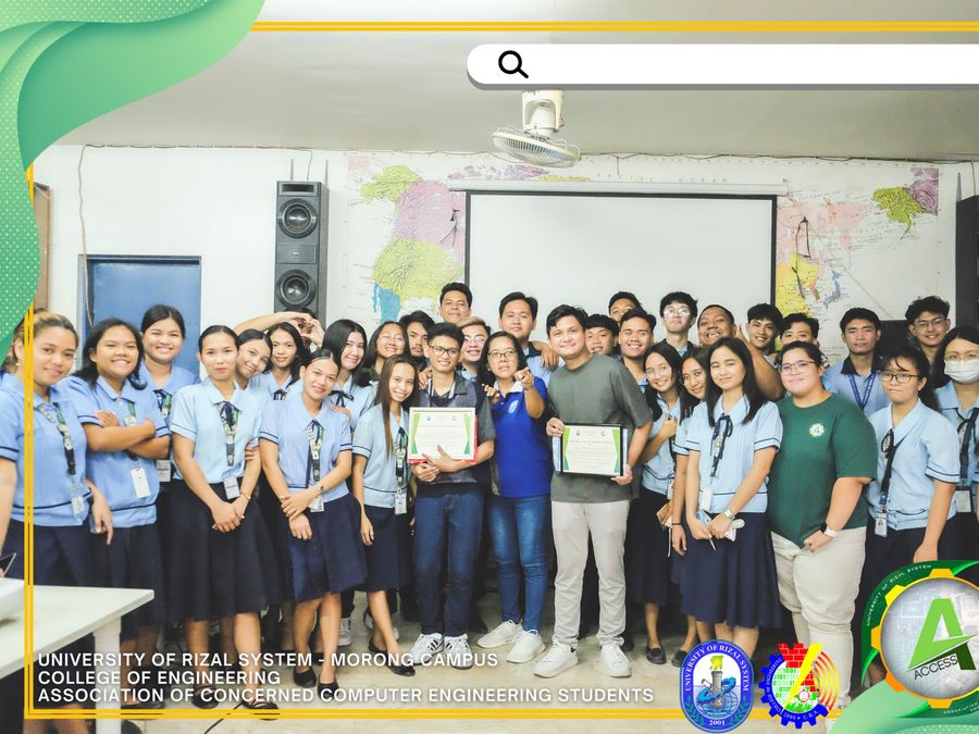 Melquizedek with students and organizers after an engineering seminar